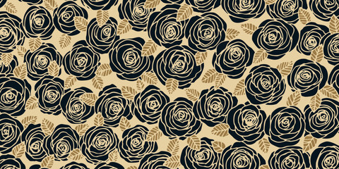 Summer background with roses flowers. Nature concept design. Modern floral composition. Vector illustration for poster, invitation, greeting card. Botanical style roses frame. Copy space.