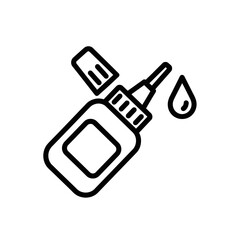 liquid glue with small cap and droplets