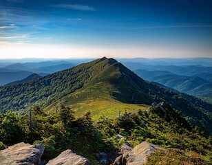 mount pisgah in north carolina rounded peak with forest trails and views of appalachian ridges