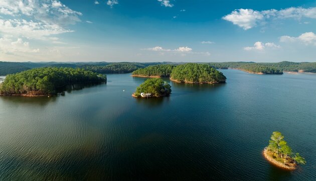 lake martin in alabama scenic reservoir with islands and forested shoreline cottages