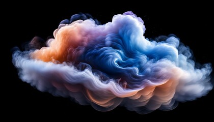 Harmonious Nebula Cloud Patterns Swirling In An Abstract Cloud Shape Isolated On A Transparent Background Generative Ai