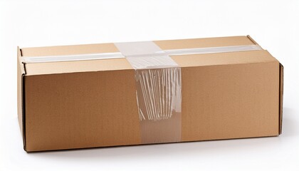 Fragile Tape Cardboard Box On White Background