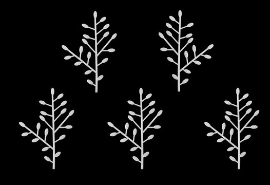 many white snowflakes on a black background - Powered by Adobe
