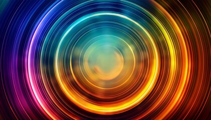 Colorful Circles Of Light Abstract Background