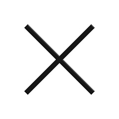 3d black cross icon. 3d black cross mark, no delete symbol, cross sign.