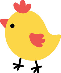 Vector yellow chick icon. Farm bird clipart isolated on white background. Spring or Easter baby chick illustration. Cute domestic animal illustration