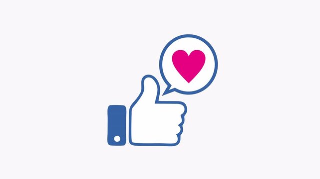 Thumbs up gesture in a heart embellished blue bubble romantic or social media content, expressing positivity, love, approval, or satisfaction.