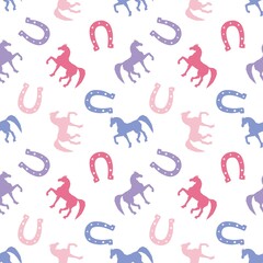 Christmas animals seamless horse pattern for wrapping paper and fabrics and party and kids print