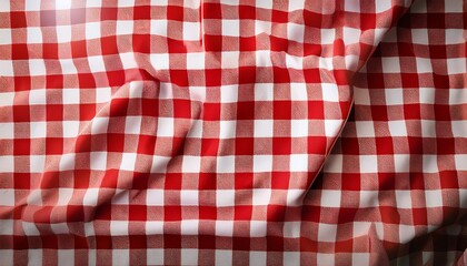 Red White Checkered Picnic Tablecloth As Background Checkered Picnic Tablecloth
