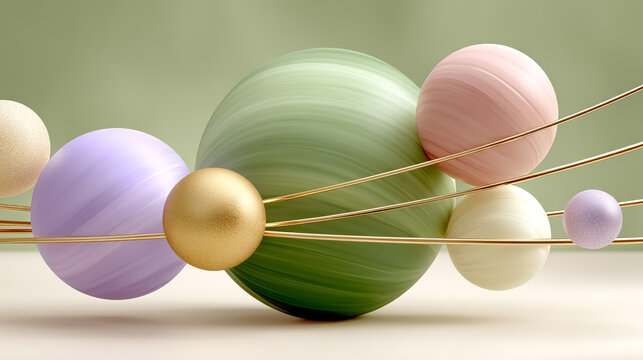 Abstract background with colourful spheres.