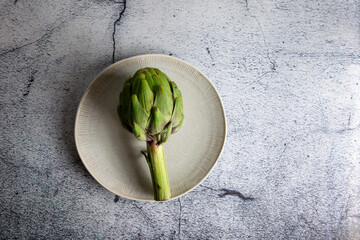 Artichokes on plate