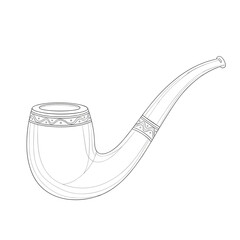 Irish pipe icon with Celtic ornament outline illustration for Saint Patricks Day designs in minimal monochrome style