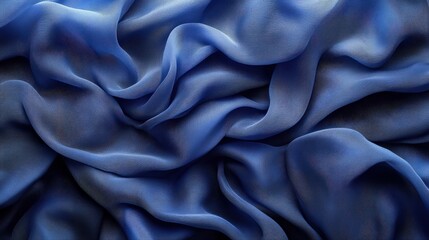 Fototapeta premium A detailed close-up showcases a complex, digitally generated fabric texture. Interlocking lines create a three-dimensional pattern in a blue color palette, offering a rich visual experience.