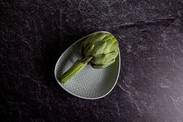 Artichokes on plate