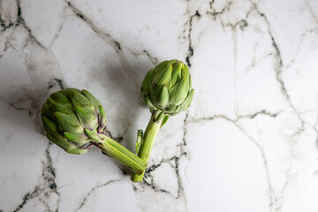 Artichokes on plate