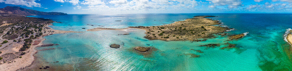 Aerial view of Elafonissi beach, Crete, Greece