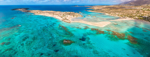 Aerial view of Elafonissi beach, Crete, Greece