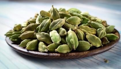 Fresh Green Cardamom Pods With Aromatic Seeds Perfect For Culinary Creations And Natural Wellness Products Adding A Touch Of Exotic Spice And Flavor