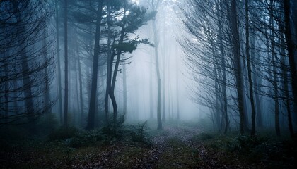 An Eerie Photograph Of Misty Woodland