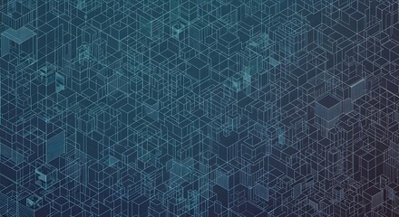 Abstract Tech Network: An intricate network of interconnected lines and blocks, radiating an aura of technological sophistication and digital connectivity.