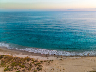 Crete - Orthi Ammos beach with huge sand dunes. Sfakia district, region of Chania