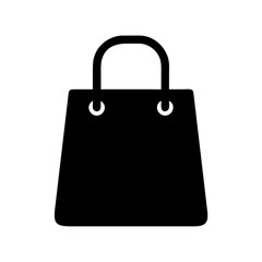 Simple Black Handbag Icon with White Background for Fashion and Shopping Concepts