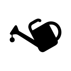 Black Silhouette of a Watering Can with Long Spout and Handle