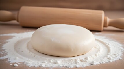 Dough Preparation, Kitchen, Food Photography, Cozy Atmosphere, Top-Down View