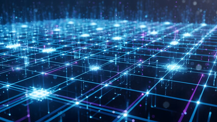 Digital Network: A luminous digital network pulses with energy, its intricate connections and glowing nodes symbolizing the vastness and complexity of the digital realm.