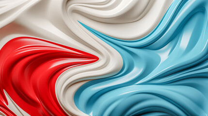 Abstract Fluid Art with Red, White, and Blue Swirls for Creative