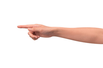 Close-up of a beautiful empty hand gesture isolated on a transparent PNG. High quality studio shot.
