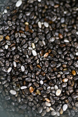 Close up of Black Chia Seeds