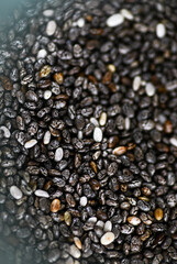 Close up of Black Chia Seeds