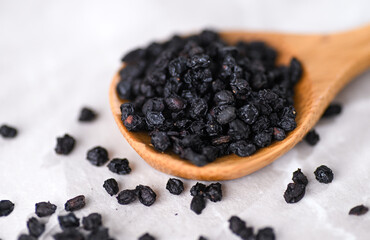Dried Elderberry Berries on White Background