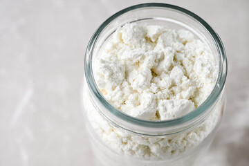 Close up of Whey Protein Isolate Powder 