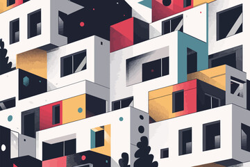 Pattern-focused design in modern architecturevector isolated