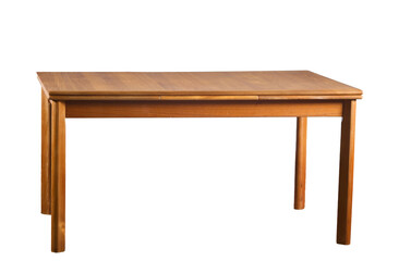 Fototapeta premium Draw-leaf teak dining table, silo, no bg, png, cut-out