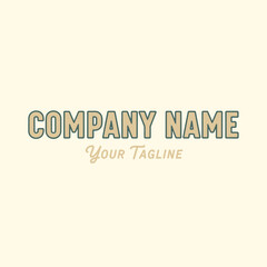 Classic Retro Text Logo Template for Business Identity.