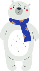 Polar bear with scarf