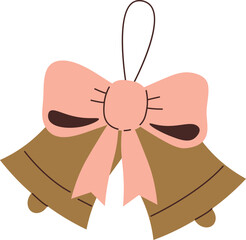 Bell Pair With Ribbon Cartoon