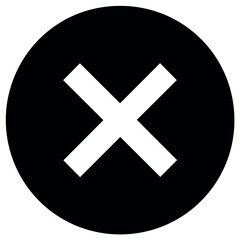 Fototapeta premium Black circle with white x mark vector graphic for cancel close delete remove or error symbol use in designs
