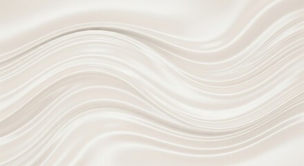 Trendy white color 2026 year. Smooth fluid motion in a white creamy texture with soft waves creating an abstract background for beauty, fashion brand, or food product design.