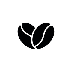 Fototapeta premium Black coffee beans vector graphic for cafe logo design and coffee shop branding and product label element