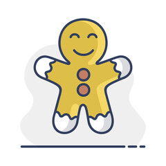 Christmas gingerbread brown vector icon