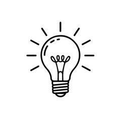 Lightbulb idea innovation creativity inspiration solution energy electricity thinking concept drawing vector icon