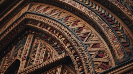 Ornate Architectural Detail: Close-up of intricately carved architectural elements, showcasing the artistry and craftsmanship of historical design. Capture the beauty and precision of the structure.