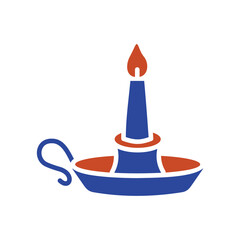 Traditional Autumn Chamber Candle Vector Icon