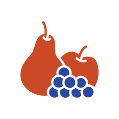 Autumn Harvest Fruits Line Art Icon