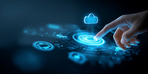 Touch interaction with digital cloud technology in a futuristic environment