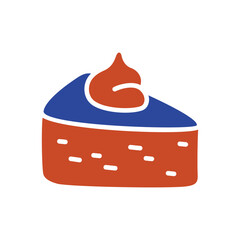 Slice of Pumpkin Pie with Whipped Cream Icon